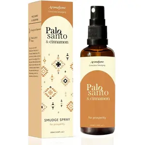 Palo Santo & Cinnamon Smudge Spray by Aromafume | 1 x 100ml / 3.38 fl oz l Aromatherapy | With Essential oils | Room Linen Spray | Natural Air freshners for home | Spiritual Meditation Accessories
