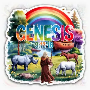 God Keeps His Promises Sticker – Genesis 9:12 Bible Verse Christian Vinyl Decal for Car Water Bottle Laptop 1RO
