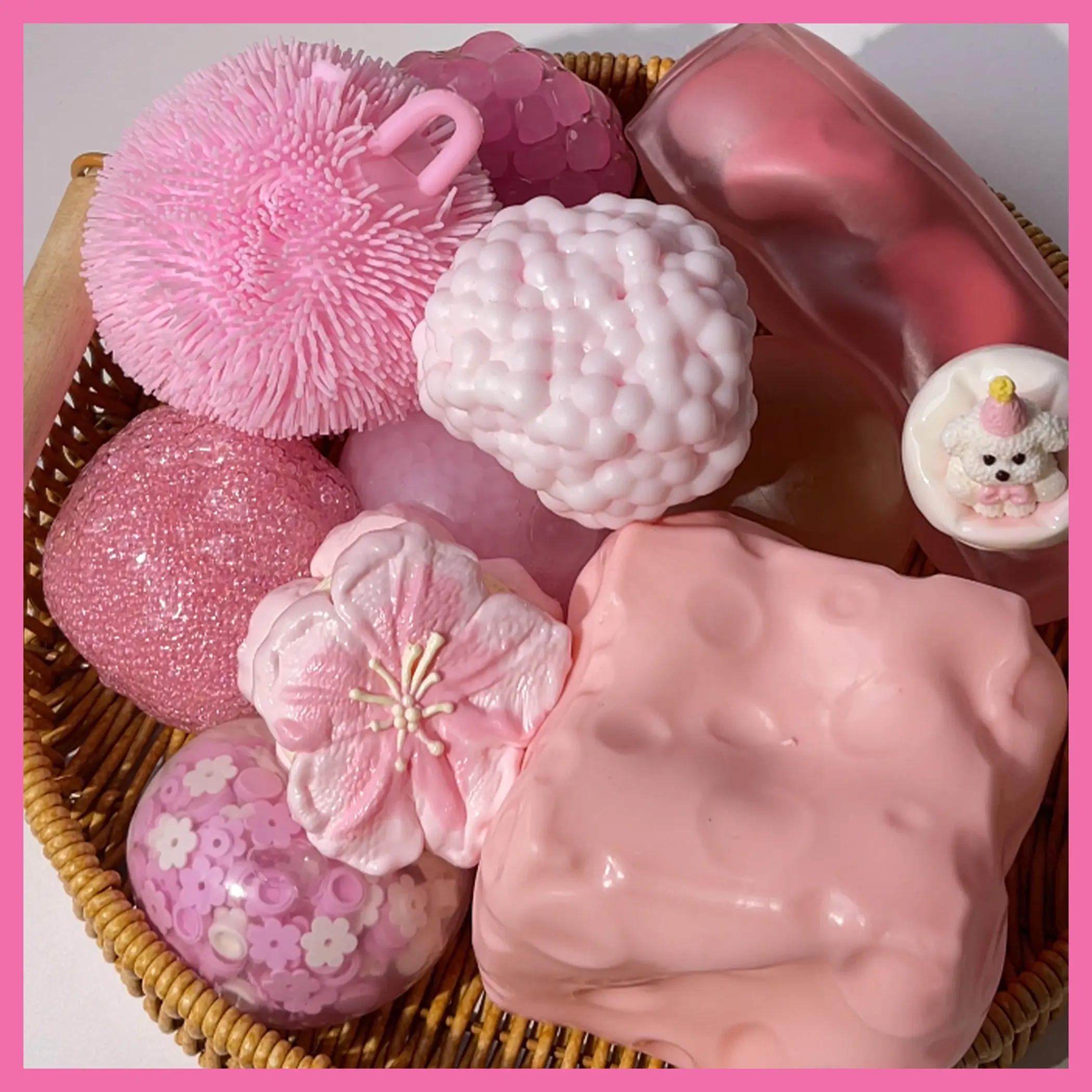 Pawtoto Pink Series Silicone Squishy Stress Ball - Back to School Special, Squishy Sensory Fidgets, Decompression Squeeze Toy for Teens, Creative Activity Gift #TikTokShopBackToSchool