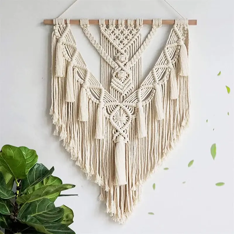 Hanging Woven Wall Hanging Bohemian Handwoven Wall Decor Home Wall Accent Triangular Wall Panel 18x30 inches Perfect for living rooms and bedroom decor Christmas and New Year gift