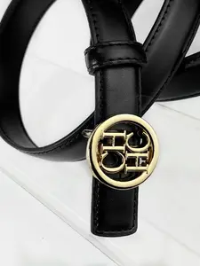 Adjustable No-Drill Belt with Letter Buckle, Durable PU Material, Classic Women's Waistband, Multi-Color, Trendy Pants Belt, Mother's Day Gift