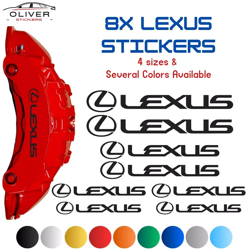 8x Lexus Brake Calipers Decal Stickers for Car 8x Lexus Brake Calipers Decal Stickers for Car