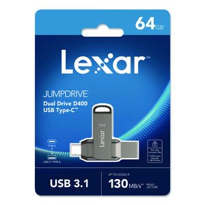 JumpDrive D400 USB 3.1 Flash Drive 64GB Titanium LJDD40064GBNU