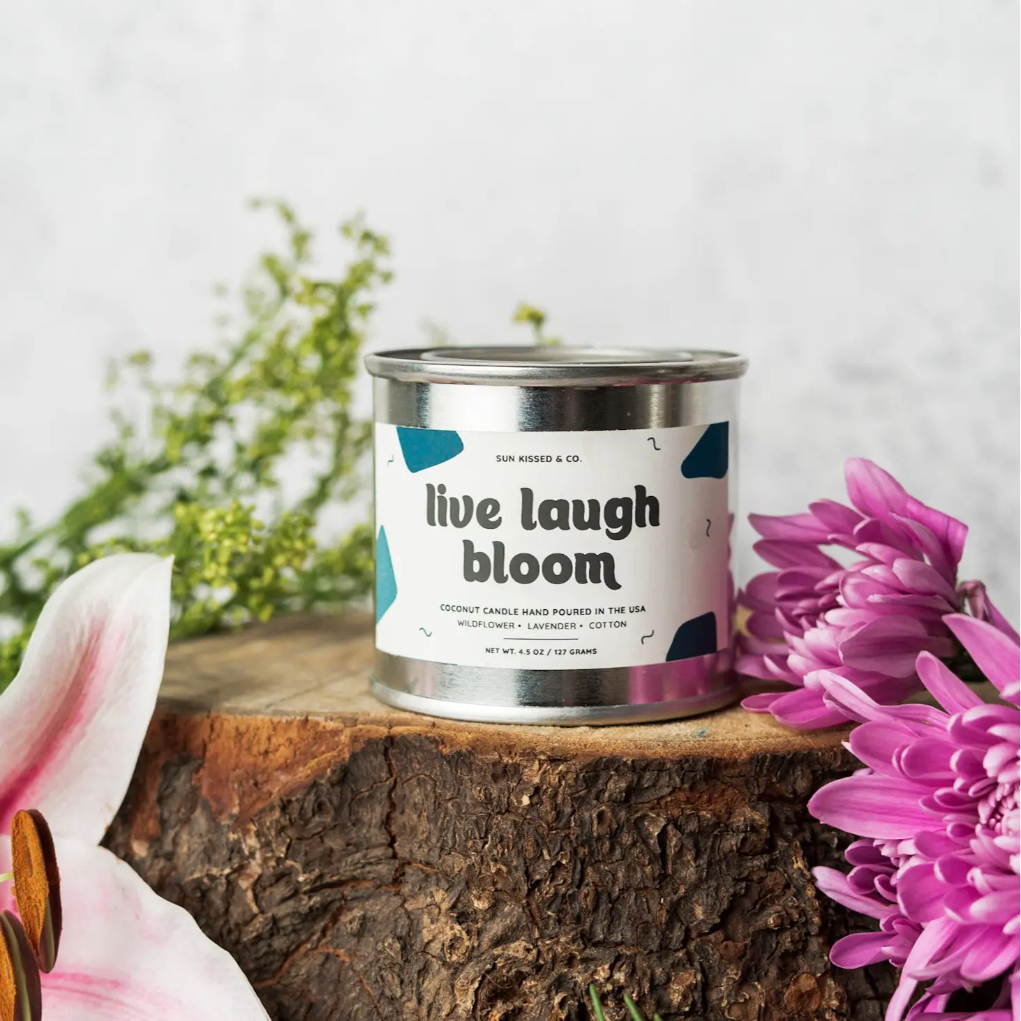 Live Laugh Bloom Candle
