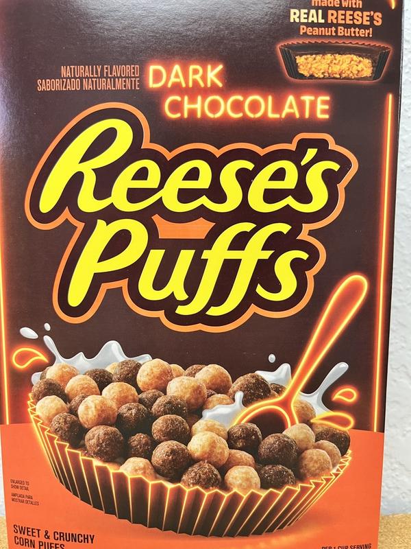 Reese’s Puffs Dark Chocolate Cereal – Family Size (19.7 oz / 558 g)