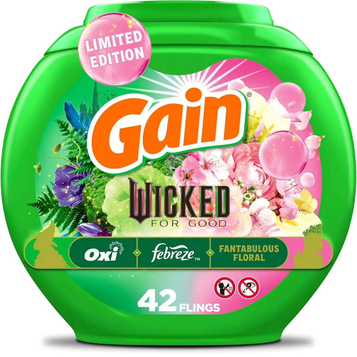 Baby & Maternity HE Laundry Detergent Pacs - 42 Count, 3-in-1 with Oxi Boost & Febreze, Fantabulous Floral Scent