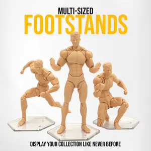 Action Figure Stand (Peg Footstands) - 9 Pack - Universal Sizing - 2.8mm-3.4mm Peg Sizes - Non-Acrylic (DURABLE) - Action Figure Accessories