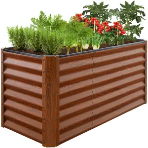 Best Choice Products 4x2x2ft Outdoor Metal Raised Garden Bed, Planter Box for Vegetables, Flowers