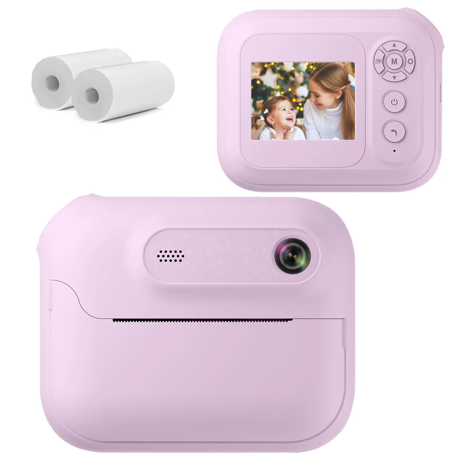 S8 Instant Print Camera with 1080P HD Video, Sketch Photo Function, Includes 2 Rolls Printing Paper, USB Rechargeable, Perfect Gift for Kids, Portable Camera