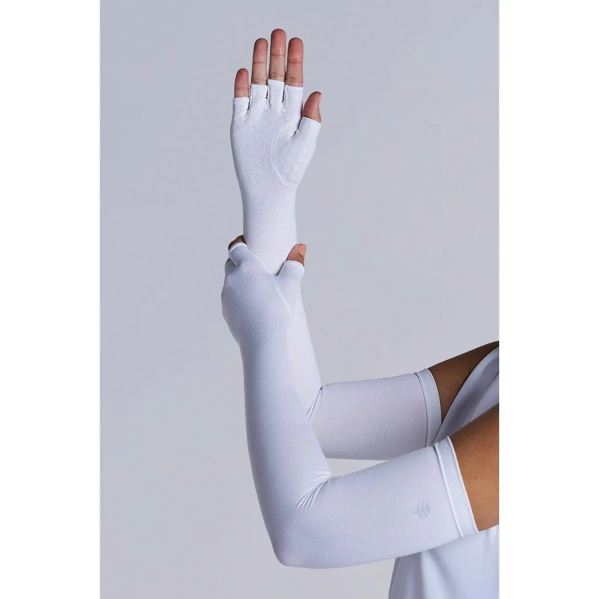 Perpetua | Unisex Long Fingerless Gloves | White