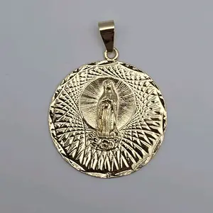 Virgin Mary beautiful PENDANT fancy   design religious style gold-plated NO CHAIN