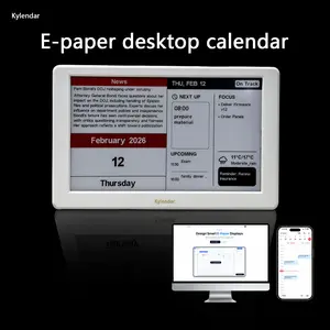 Kylendar E-Paper Desktop Calendar: A stylish, white 7-inch editable smart electronic memo pad—serving as a health assistant for seniors, a study manager for children, an efficiency booster for work, and the ultimate companion for daily life.