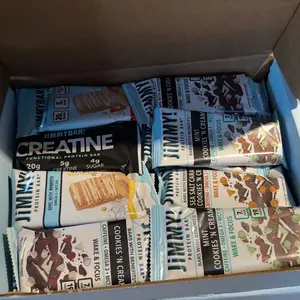 JiMMYBAR! Protein Variety Pack - 20g Protein, Creatine, Collagen, Caffeine, Omega-3s, MCT Oil for Brain Health - Real Peanuts, Chocolate, Strawberry, Vanilla Snack/Meal Vitamin Milk