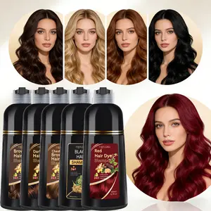 500 ml hair dye shampoo, Hair coloring, Moisturizing Haircare in black, red, brown, dark brown uses a wash-care-color formula to deliver natural color, hydrate and nourish hair, reduce dryness and frizz, keep hair soft, and gently care for the scalp.