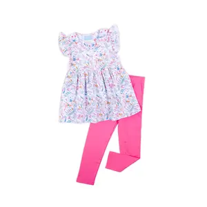 Birthday Girl Ruffle Collared Legging Set - Soft Knit 2Pc Bday Outfit for Girls