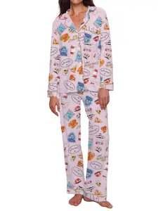 Gilmore Girls Matching Pajamas Set, Women'sCozy Fleece Loungewear, Long.Sleeve Top ,Elastic Waist Pants, Cute Graphic Stars Hollow ThemedChristmas Gift