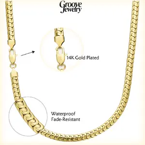 14K Gold-Plated Miami Cuban Link Chain Necklace  6mm, 20”/24”, Tarnish-Free, Shiny Layering Jewelry for Men & Women, Gift Ready Stainless Steel hip hop, Chain For Boyfriend,summervibes