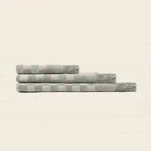 Organic Checkered Bath Towel 3pc Set