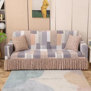 Abstract Geometric Pattern Sofa Cover, 1 Count Modern Stretchy Sofa Slipcover, Elastic Sofa Slipcover, Soft Sofa Protector for Home Living Room, Home Decor Supplies