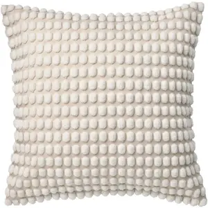 Pack of 2, Decorative Throw Pillow Covers Soft Accent Cushion Case Boho Farmhouse Neutral Pillowcase for Couch Sofa Bedroom Living Room Textured  Decor 18 x 18 Inch  Beige