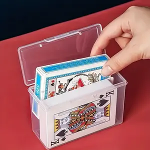 1pcs Poker Card Storage Box, Ideal for Poker Games, Business Cards, Home Desk Organizer, Compact Plastic Container, Seamless Closure