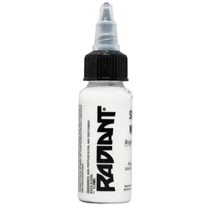 Radiant Colors Ultra Bright Super White Tattoo Ink Smooth Blend 1oz Bottle for Highlighting and Detail Work