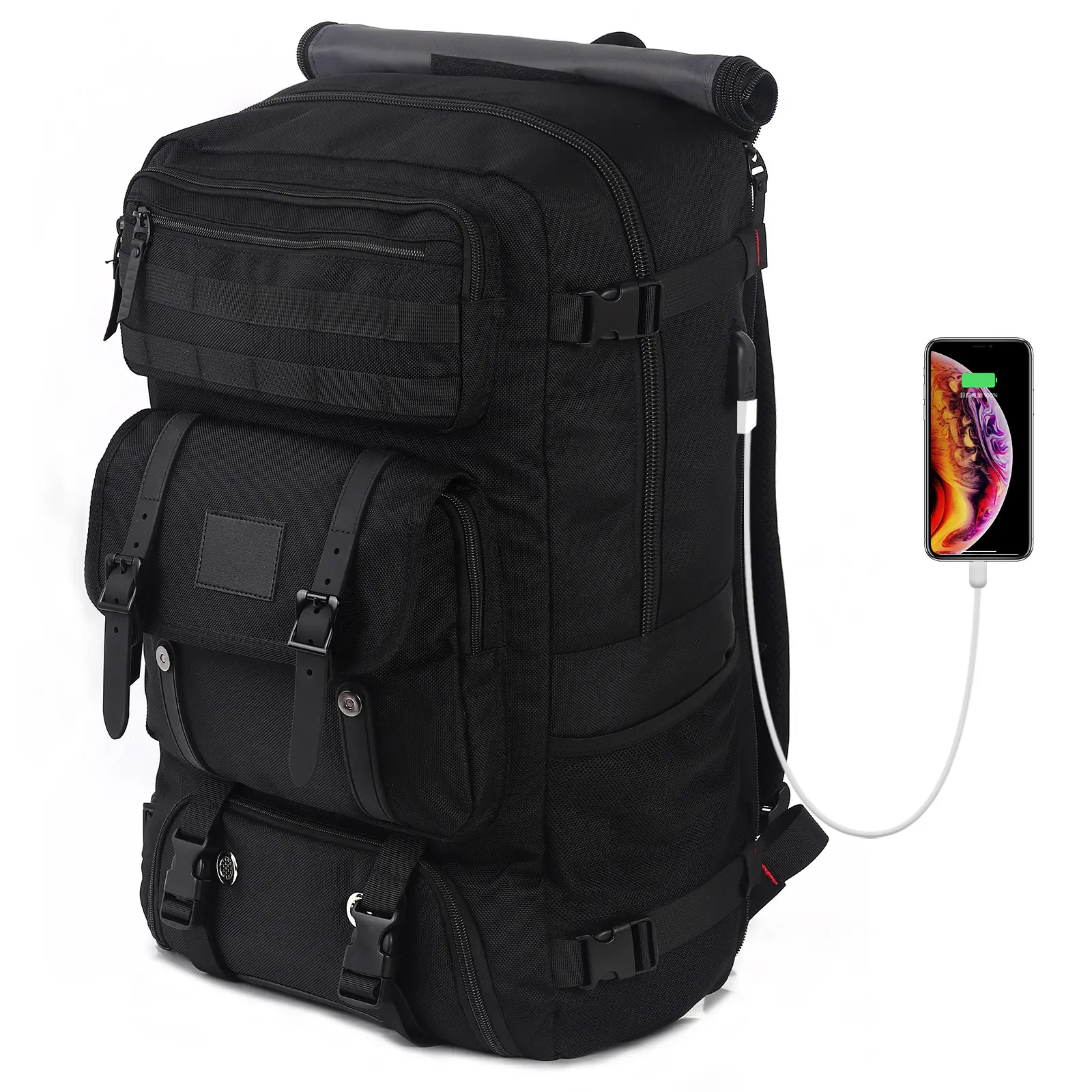 KINGSLONG Carry On Backpack Large Travel Backpack Waterproof Convertible Shoulder Rucksack, Flight Approved Duffle Backpack