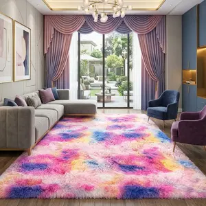 G-DAKE Tie-Dye New Rainbow Shag Living Room Rug, Ultra Soft Luxury Shaggy Fluffy Plush Carpet For Bedroom Dorm, Modern Indoor Home Decor, Upgraded Non-Slip, Easy To Clean, All-Season Use