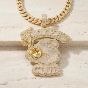 Custom Loud Pack Drip💨 Iced Out Personalized Smoker Gang Pendant| Yellow Gold Trap Chain For Men| 3D High-Polish Joint Medallion| Bling Rapper Streetwear 420 Jewelry Accessory (Comes with Standard 4mm Twisted Rope Chain)