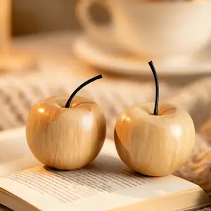 1/3Pcs Maple Wood Apple Car Aromatherapy Diffuser - Natural Grain Decor, Home/Car/Hotel Ornament, Christmas/Halloween Decoration & Air Freshener, Car Interior Diffusers