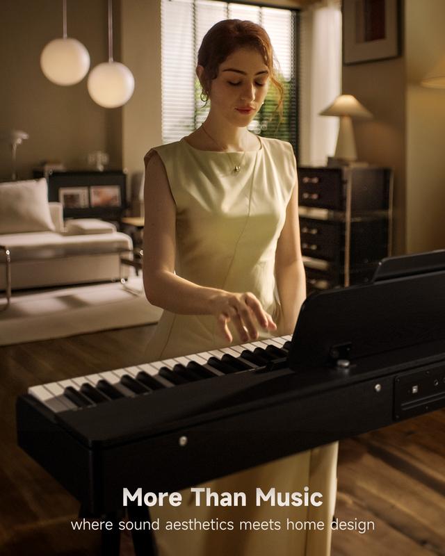 onner OURA S100 Home Digital Piano with 88 Key Graded Hammer Weighted Keyboard for Beginner, Boasts Bluetooth, 3 Original MIDI Demos, Local Off Function, 2 * 10 W, USB-MIDI, Piano Three Pedal, Black