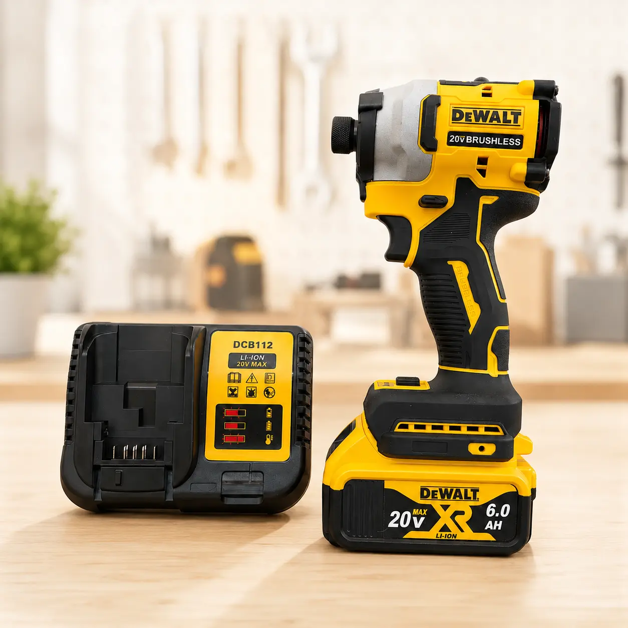 DEWALT DCF850 Cordless Brushless Impact Drill-Driver, 20V Lithium Ion Cordless Drill with Charger, High Torque Portable Hand Tool, Batteries Included