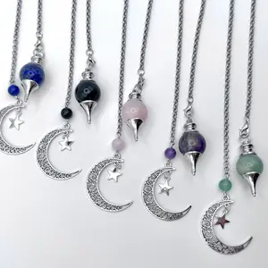 Sephoroton Pendulum – *Select Your Crystal* - Silver Chain & *Free* Program Guide and Yes/No Dowsing Board PDF - Witchy Gift - Divination