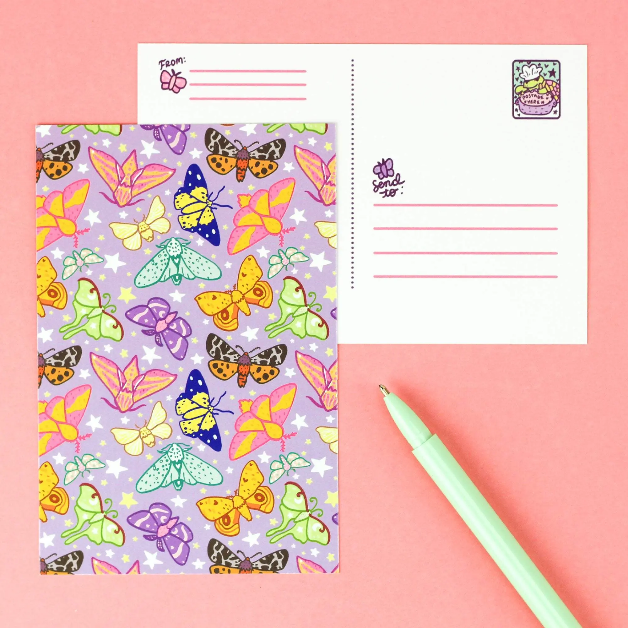 Moonlight Moths Postcard