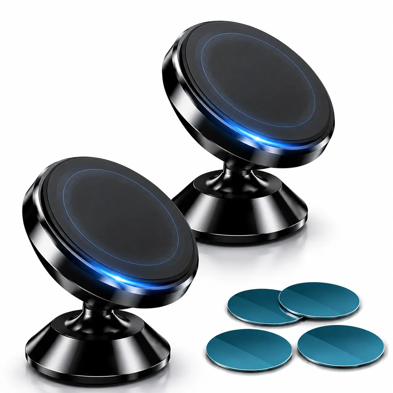 Magnetic Dashboard Phone Mount - Mini Mount with Adhesive Pad, 360° Rotatable Phone Support, Low-Profile Non-Obstructive Design for Unblocked Driving View, Rotates 360°