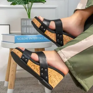 MAKERS SHOES ALLYSON SLIP ON CROSS STRAP WEDGES