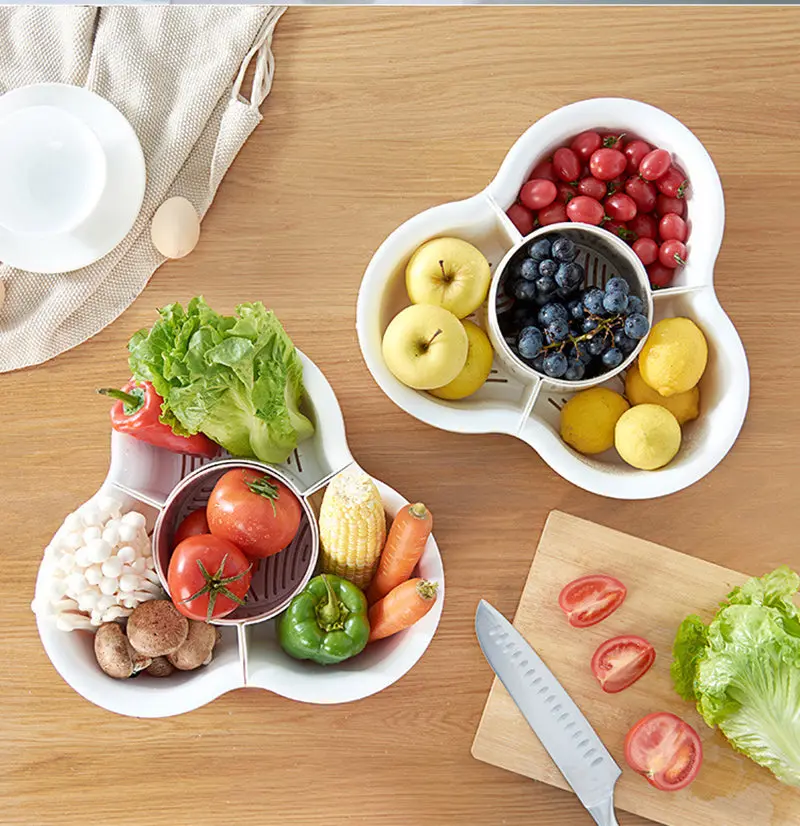 Dual-Tier Snack & Veggie Server
