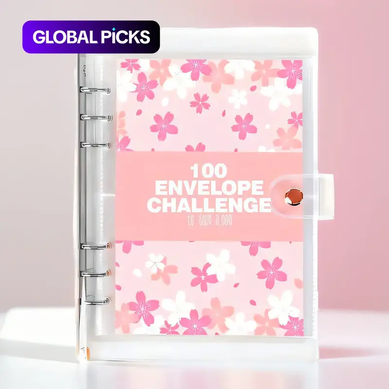 2026 Money Saving Challenge Binder Organizer, 1 Count Money Saving Budget Binder with Cash Envelopes, Savings Challenges Book for Home Office For New Year Christmas Gift #GLOBAL PICKS