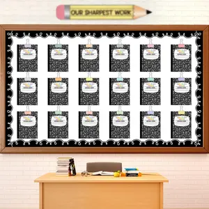 Student Work Display Bulletin Board Set Composition Notebook Classroom Decoration Inspirational Our Sharpest Work Pencil Cutouts for  to School Classroom Chalkboard Wall Decor Teacher Supplies