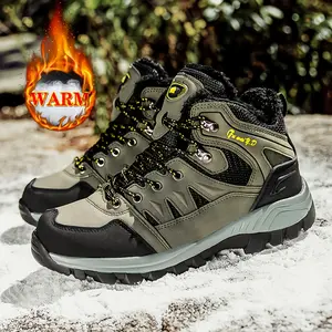 BDHJYDB Men's High-Top Winter Snow Boots - Heavy-Duty & Insulated Thermal Boots with Cushioned Insole, Lace-Up Ankle Support & Traction Tread for Hiking, Outdoor, Casual - Warm Cold-Weather Boots for Men (Ideal for Skiing, Snowboarding, Everyday Winter We