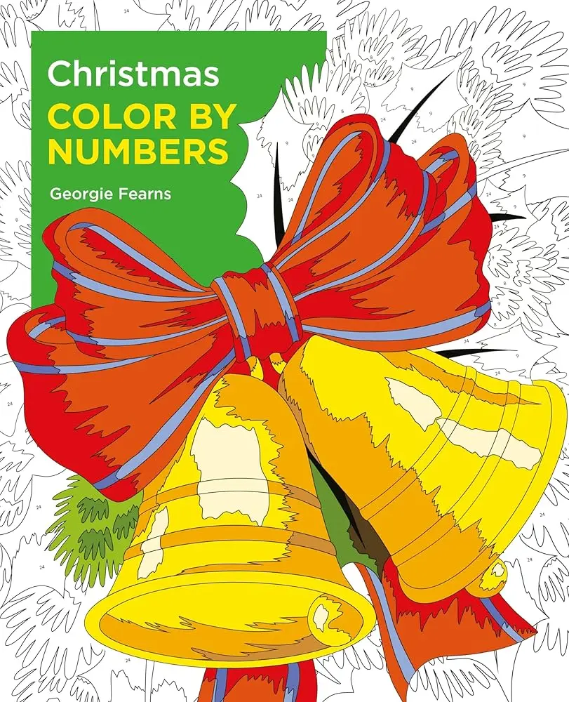 Christmas Themed Color by Numbers Kit, Sirius Collection, Adults-Focused Art Supplies with Fir Tree Designs, Aid Design Selection Tool, Coloring Book, Thick Paper, Rudolph, Coloring Art