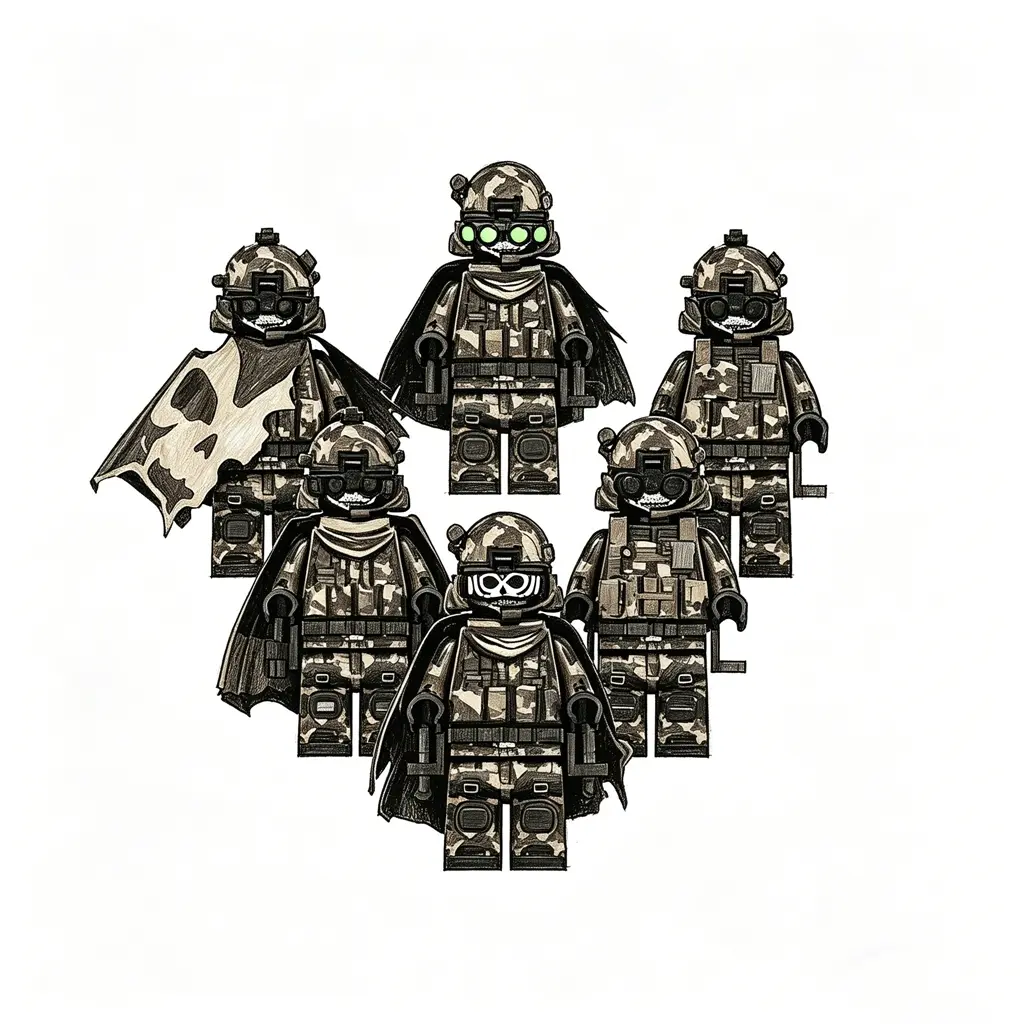6PCS Military Mini Construction Action Figures Set - BPA-Free Durable Plastic Camouflage Pretend Play Toys, Compact and Easy-to-Store STEM Toys for 6-8 Years Kids' Children Development