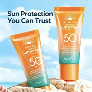 SADOER 6-in-1 Sunscreen SPF50+ PA+++ | Broad Spectrum UVA/UVB Protection, Lightweight Non-Greasy, Waterproof Sweatproof, No White Cast, For Face & Body