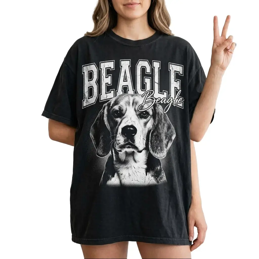 Beagle Graphic T-Shirt for Men Women, Funny Vintage Animal Tee, Cute Wildlife Shirt, Casual Unisex Cotton T-Shirt, Nature Lover Gift, Gildan 5000 Heavy Cotton Tee