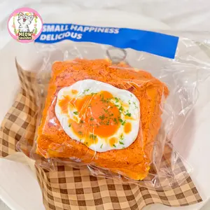 Fried Egg Toast Squeeze Toy