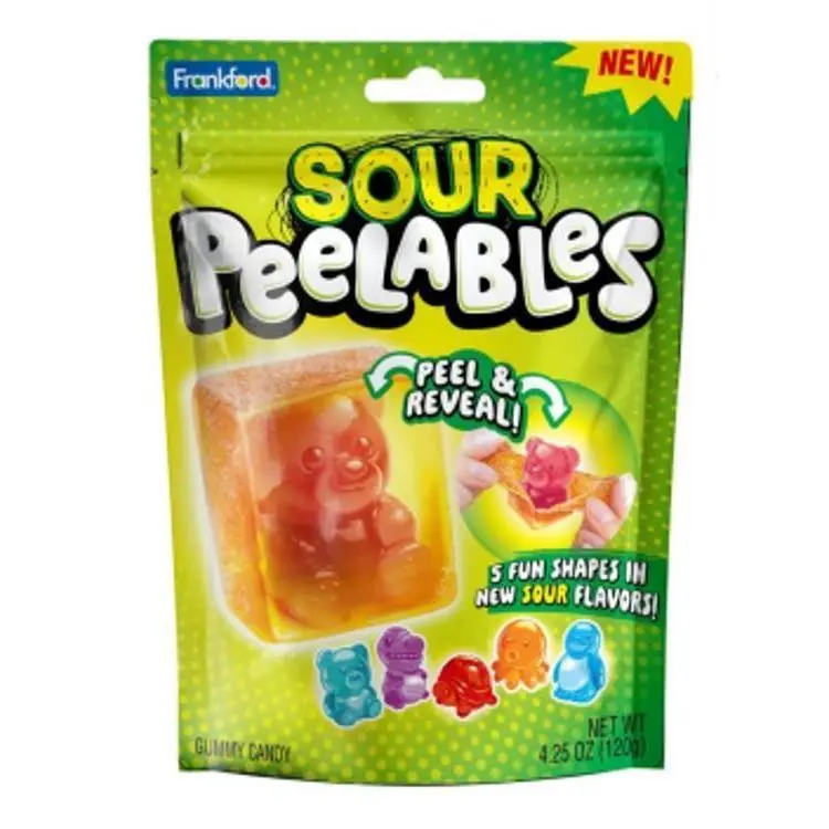 ThayerFrankford Peelables Sour Assorted Animal Gummy Candies, 4.25oz, 9ct Sweet Snacks