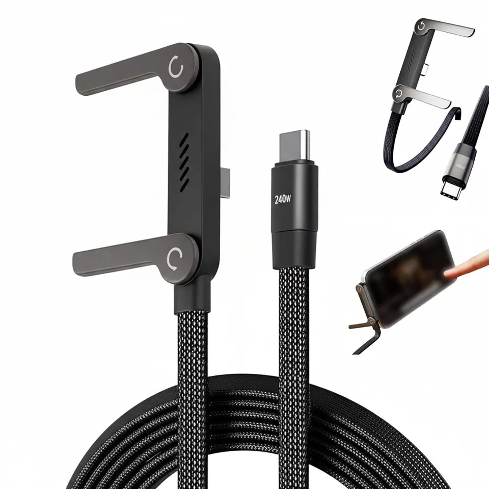 240W Fast Charging Cable with Durable Braided Design and Secure Clasp for Reliable Connectivity and Protection