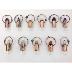 Natural Crystal Perfume Bottle Pendant Perfume Bottle Gold Plated Pyramid Perfume Bottle Crystal Storage Bottle Fire Extinguisher Bottles