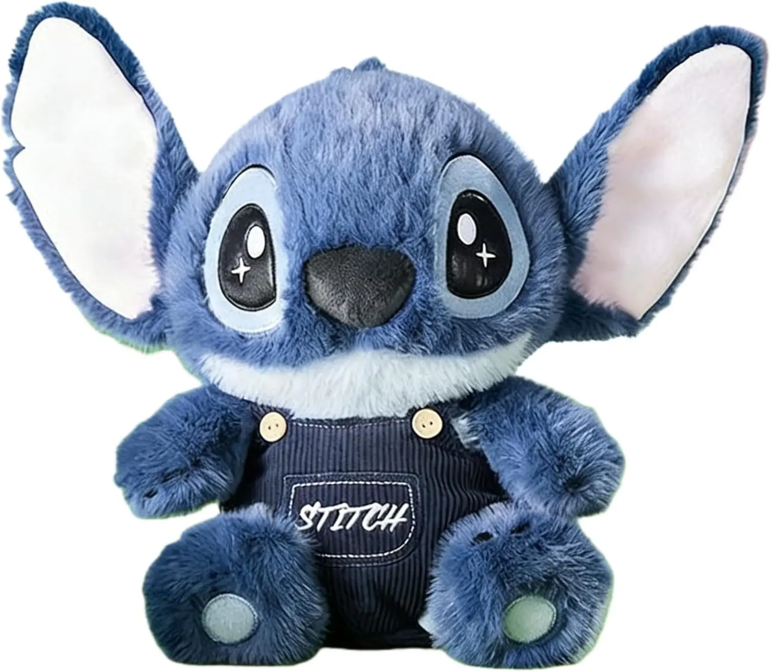 Disney Lilo & Stitch 14 Inch Sitting Stitch Plush, Cute Soft Stuffed Animal Doll, Cuddly Plushie Toy for Kids, Birthday Gift for Boys Girls & Stitch Fans, Room Decor Collectible(Overalls)