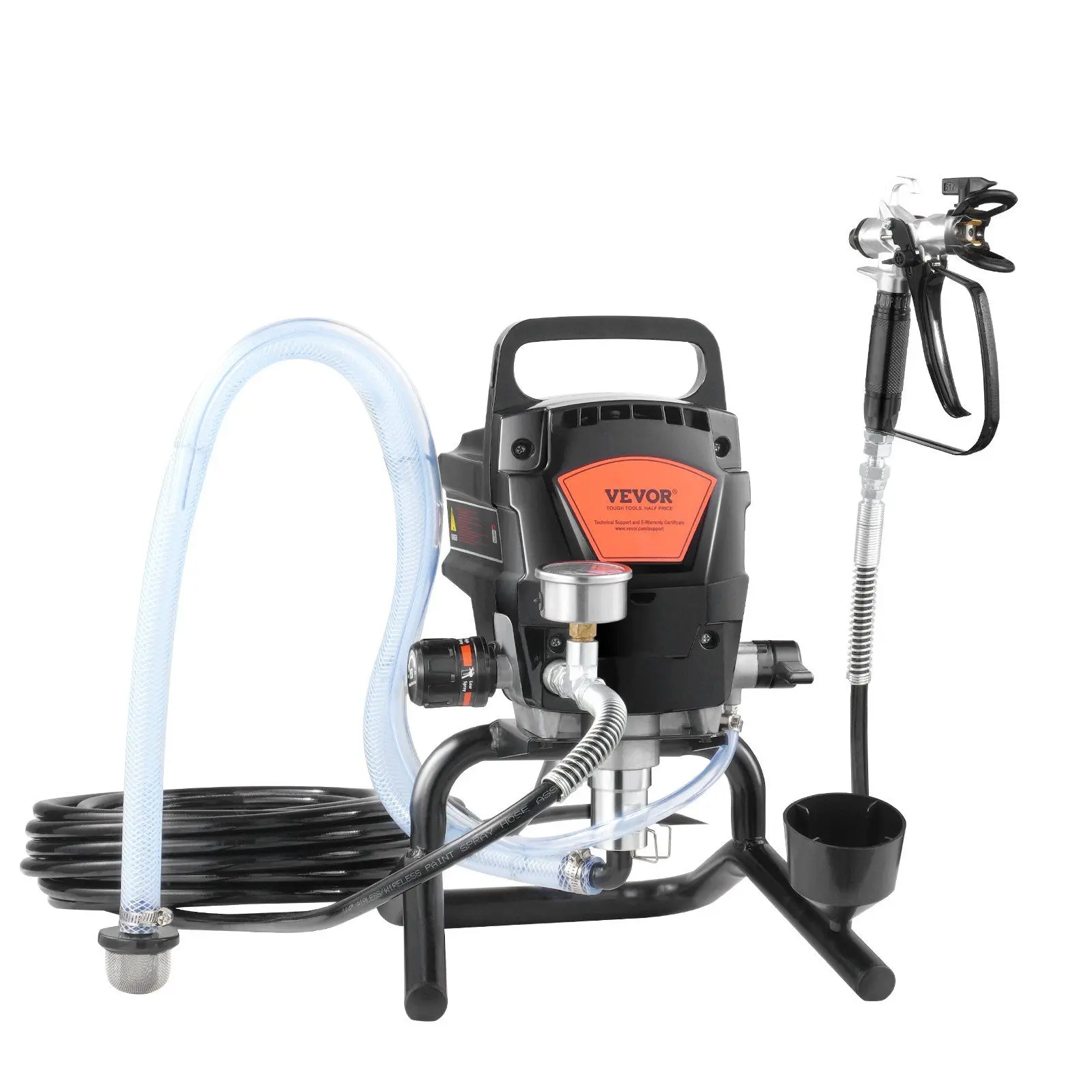 VEVOR 950W Stand Airless Paint Sprayer, 3000PSI High Efficiency Electric Airless Sprayer, Handheld Paint Sprayers for Home Interior and Exterior Furniture and Fences, Fine And Even Painting Effect